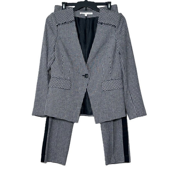 Veronica Beard Callum Dickey Blazer and Gemini Pant Check Gingham Set Size 8 - Picture 4 of 16